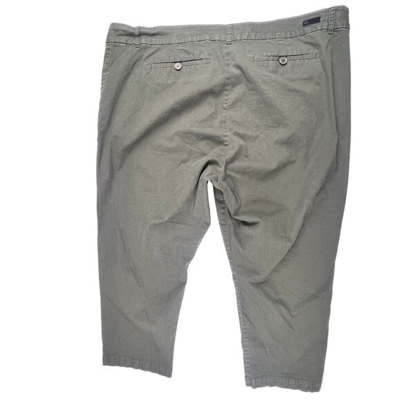 Kut From The Kloth Pants Womens 24W Olive Green Crop Trousers Pockets Slim Chino - Picture 2 of 12